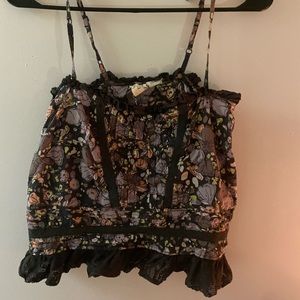 small floral billabong tank with tied straps